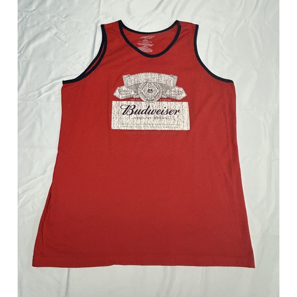 Budweiser King of‎ Beer Red MEN'S Sleeveless Muscle Tank Top Large 42/44